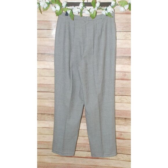 Vintage Woolmark Houndstooth Lined Pleated Wool Pants Women 16 RAFAELLA Career - Picture 4 of 11